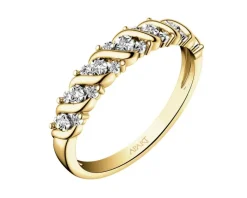 Discount Apart Pierścionek z żółtego złota z diamentami - 0,02 ct - próba 375