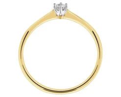 Sale Apart Pierścionek z żółtego złota z brylantem - 0,07 ct - próba 585