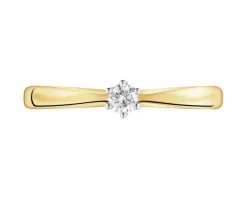 Sale Apart Pierścionek z żółtego złota z brylantem - 0,07 ct - próba 585