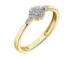 Best Apart Pierścionek z żółtego złota z diamentami - 0,10 ct - próba 585