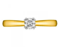 Apart Pierścionek z żółtego złota z brylantem - 0,18 ct - próba 750< Pierścionki