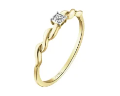 Apart Pierścionek z żółtego złota z diamentami - 0,02 ct - próba 375< Pierścionki
