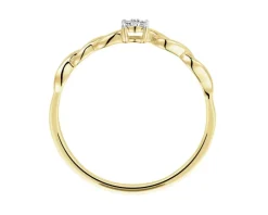 Apart Pierścionek z żółtego złota z diamentami - 0,02 ct - próba 375< Pierścionki