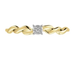 Apart Pierścionek z żółtego złota z diamentami - 0,02 ct - próba 375< Pierścionki