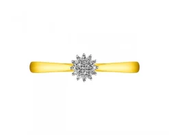 Apart Pierścionek z żółtego złota z diamentami - 0,04 ct - próba 375< Pierścionki