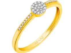 Hot Apart Pierścionek z żółtego złota z diamentami - 0,09 ct - próba 585