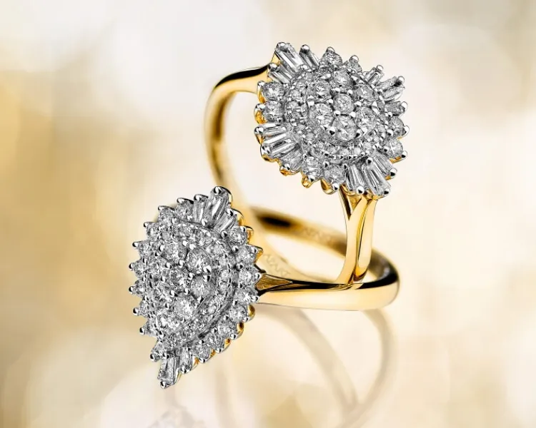 Discount Apart Pierścionek z żółtego złota z diamentami - 0,50 ct - próba 585