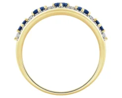 Clearance Apart Pierścionek z żółtego złota z diamentami i szafirami - próba 585