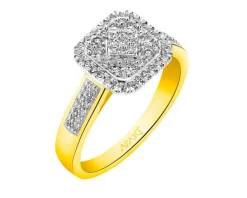 Discount Apart Pierścionek z żółtego złota z diamentami - 0,33 ct - próba 585