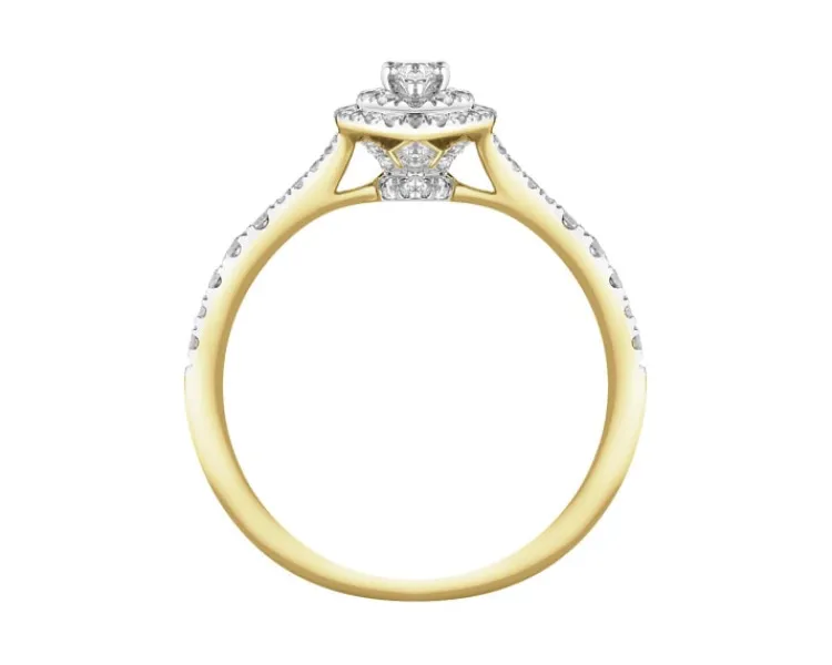 Sale Apart Pierścionek z żółtego złota z diamentami - 0,50 ct - próba 585