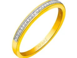 Apart Pierścionek z żółtego złota z diamentami - 0,04 ct - próba 375
