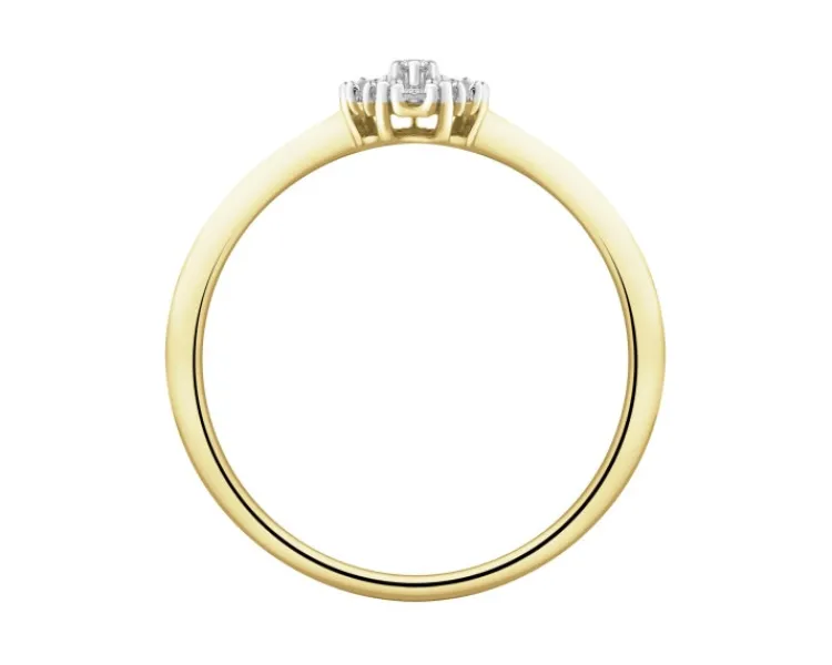 Online Apart Pierścionek z żółtego złota z diamentami - 0,09 ct - próba 585
