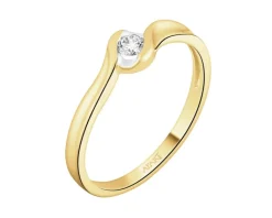 Discount Apart Pierścionek z żółtego złota z brylantem - 0,08 ct - próba 585