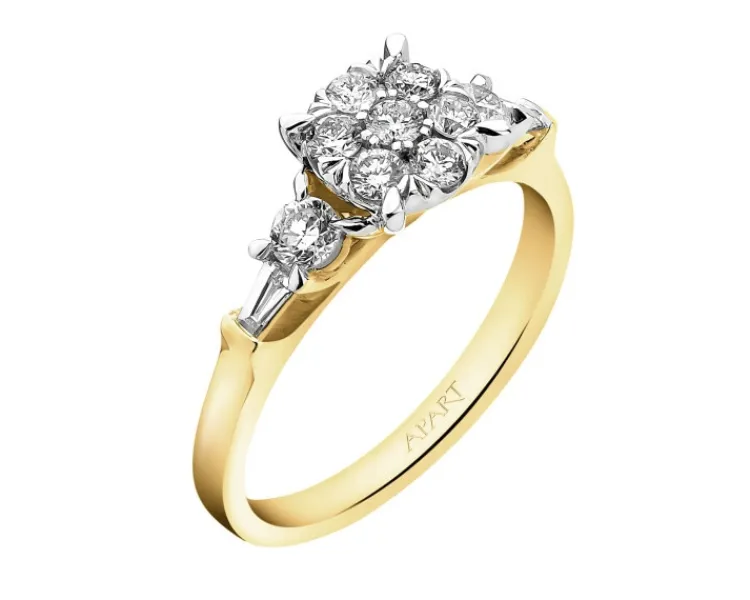 Best Apart Pierścionek z żółtego złota z diamentami - 0,50 ct - próba 585