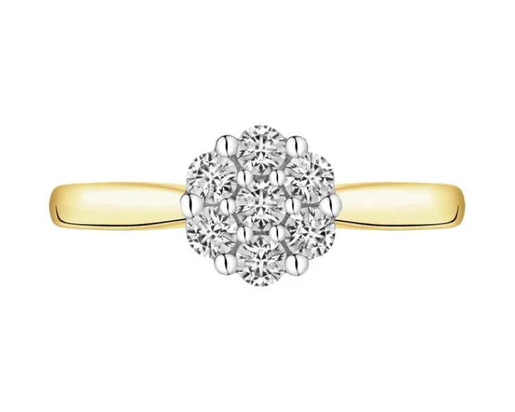 Apart Pierścionek z żółtego złota z brylantami laboratoryjnymi - 0,35 ct - próba 585< Pierścionki Z Diamentami