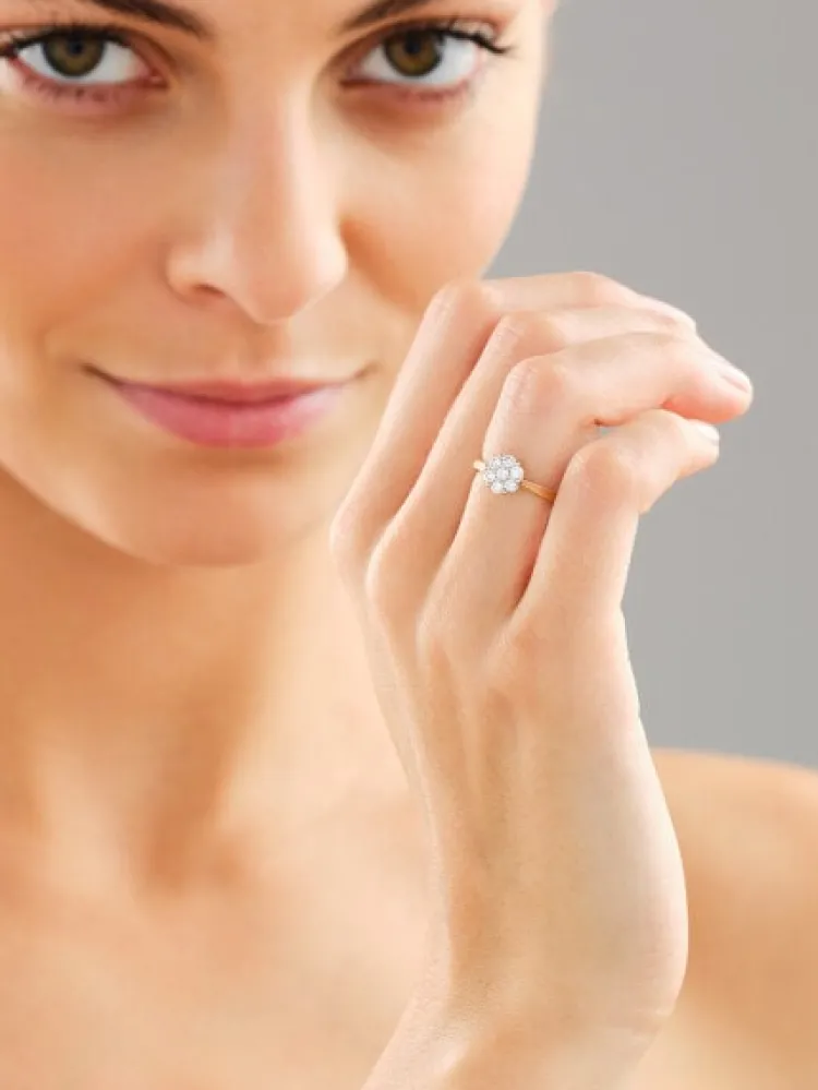 Apart Pierścionek z żółtego złota z brylantami laboratoryjnymi - 0,35 ct - próba 585< Pierścionki Z Diamentami
