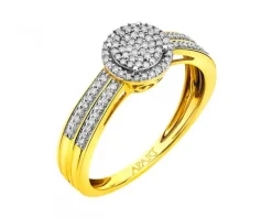 Apart Pierścionek z żółtego złota z diamentami - 0,23 ct - próba 585< Pierścionki