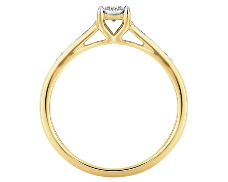 Apart Pierścionek z żółtego złota z brylantami - 0,24 ct - próba 585