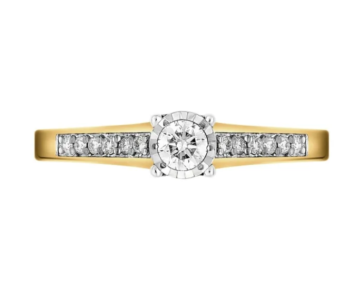 Apart Pierścionek z żółtego złota z brylantami - 0,24 ct - próba 585