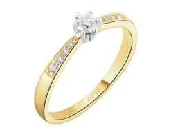 Online Apart Pierścionek z żółtego złota z brylantami - 0,18 ct - próba 585
