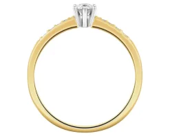 Online Apart Pierścionek z żółtego złota z brylantami - 0,18 ct - próba 585