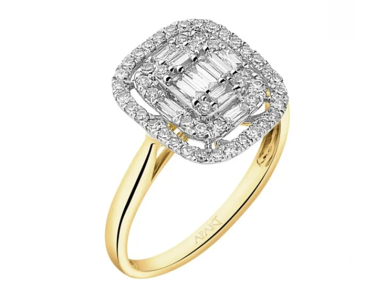 Clearance Apart Pierścionek z żółtego złota z diamentami - 0,49 ct - próba 585