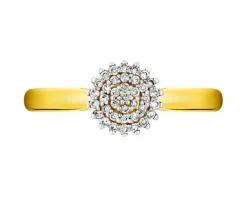 Sale Apart Pierścionek z żółtego złota z brylantami - 0,11 ct - próba 585