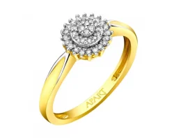 Best Apart Pierścionek z żółtego złota z diamentami - 0,09 ct - próba 375