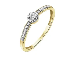 Hot Apart Pierścionek z żółtego złota z brylantem - 0,01 ct - próba 375