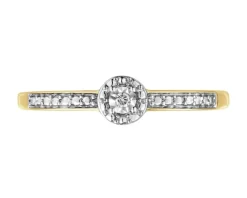 Hot Apart Pierścionek z żółtego złota z brylantem - 0,01 ct - próba 375