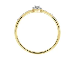 Hot Apart Pierścionek z żółtego złota z brylantem - 0,01 ct - próba 375