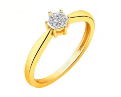 Apart Pierścionek z żółtego złota z diamentami - 0,02 ct - próba 375< Pierścionki