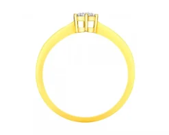 Apart Pierścionek z żółtego złota z diamentami - 0,02 ct - próba 375< Pierścionki