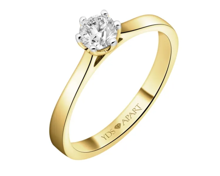 Clearance Apart Pierścionek z żółtego złota z brylantem - SI2/H - 0,40 ct - próba 750