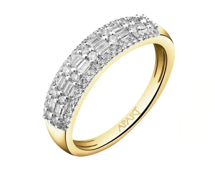 Apart Pierścionek z żółtego złota z diamentami - 0,33 ct - próba 585< Pierścionki