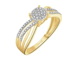 Apart Pierścionek z żółtego złota z diamentami - 0,14 ct - próba 585< Pierścionki