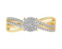 Apart Pierścionek z żółtego złota z diamentami - 0,14 ct - próba 585< Pierścionki