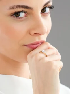 Apart Pierścionek z żółtego złota z brylantami - 0,48 ct - próba 750< Pierścionki