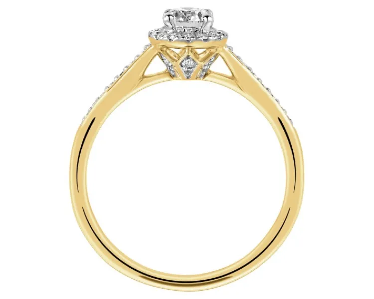 Apart Pierścionek z żółtego złota z brylantami - 0,48 ct - próba 750< Pierścionki