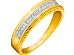 Apart Pierścionek z żółtego złota z diamentami - 0,06 ct - próba 585< Pierścionki