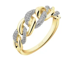 Discount Apart Pierścionek z żółtego złota z diamentami - 0,25 ct - próba 585