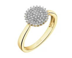 Hot Apart Pierścionek z żółtego złota z diamentami - 0,18 ct - próba 585
