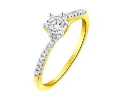Apart Pierścionek z żółtego złota z diamentami - 0,26 ct - próba 585< Pierścionki