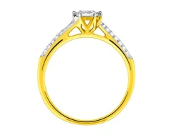 Apart Pierścionek z żółtego złota z diamentami - 0,26 ct - próba 585< Pierścionki