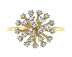 Clearance Apart Pierścionek z żółtego złota z brylantami - 0,32 ct - próba 585
