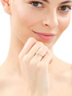 Clearance Apart Pierścionek z żółtego złota z brylantami - 0,32 ct - próba 585