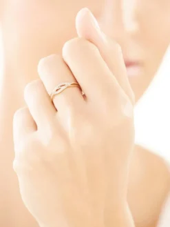 New Apart Pierścionek z żółtego złota z diamentami - 0,03 ct - próba 585