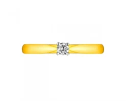 Sale Apart Pierścionek z żółtego złota z brylantem - 0,08 ct - próba 585
