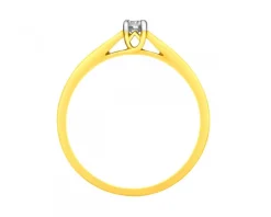 Sale Apart Pierścionek z żółtego złota z brylantem - 0,08 ct - próba 585