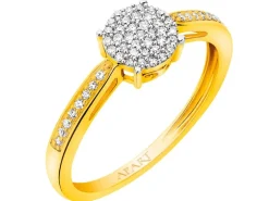 Apart Pierścionek z żółtego złota z diamentami - 0,15 ct - próba 585< Pierścionki
